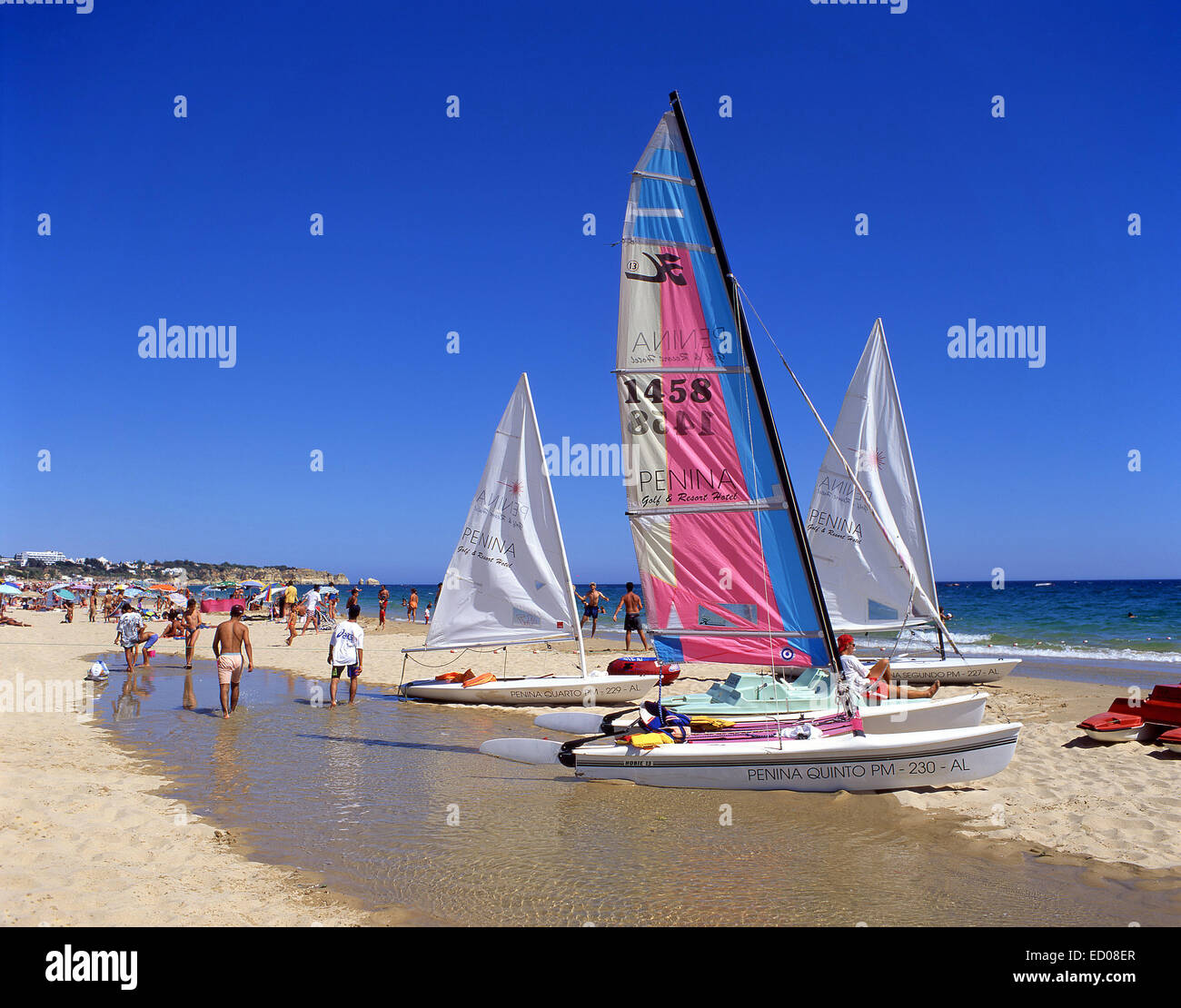 Beachscene, Praia da Rocha, Portimão, Algarve Region, Portugal Stock Photo