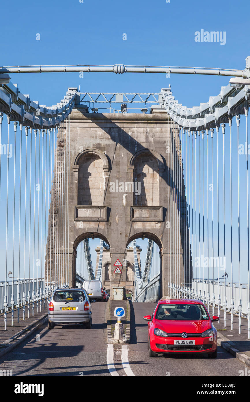 Wales, Bangor, Menai Straits Bridge Stock Photo