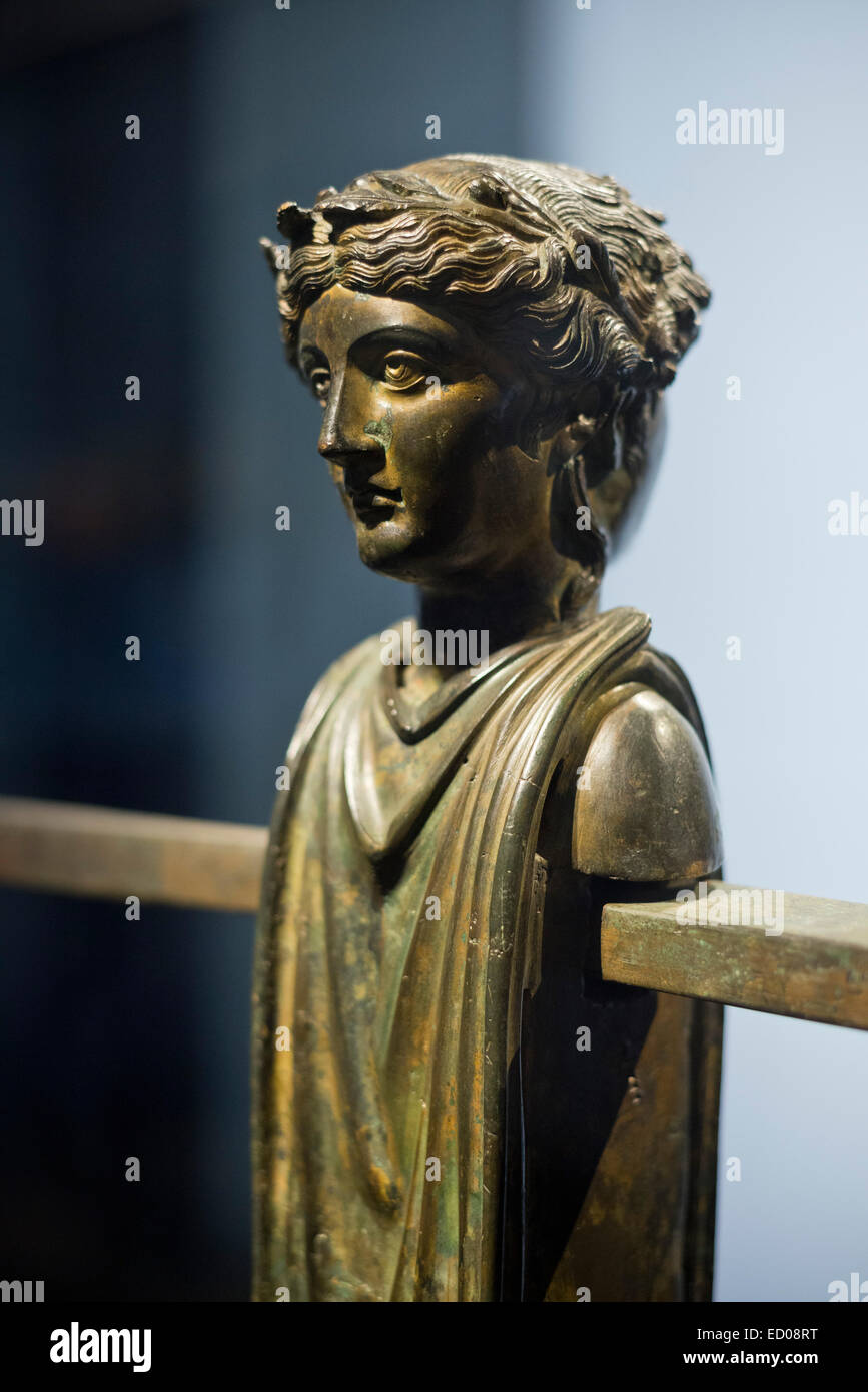 Rome. Italy. Museo Nazionale Romano. Palazzo Massimo alle Terme. Bronze decorative stanchion from Caligula's ship (1st C AD) Stock Photo