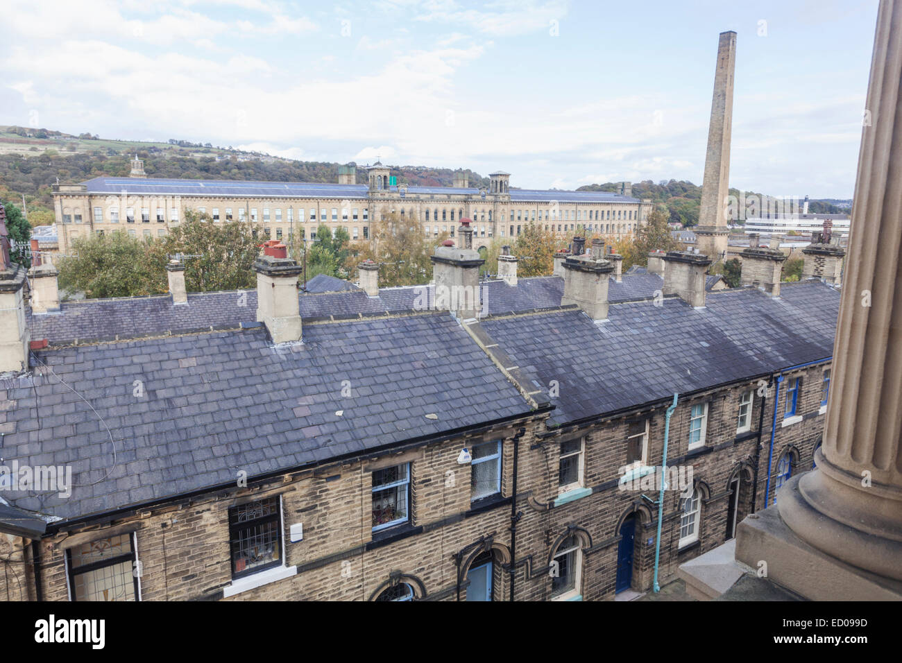 England, Yorkshire, Bradford, Saltaire, Housing and Salts Mill Stock