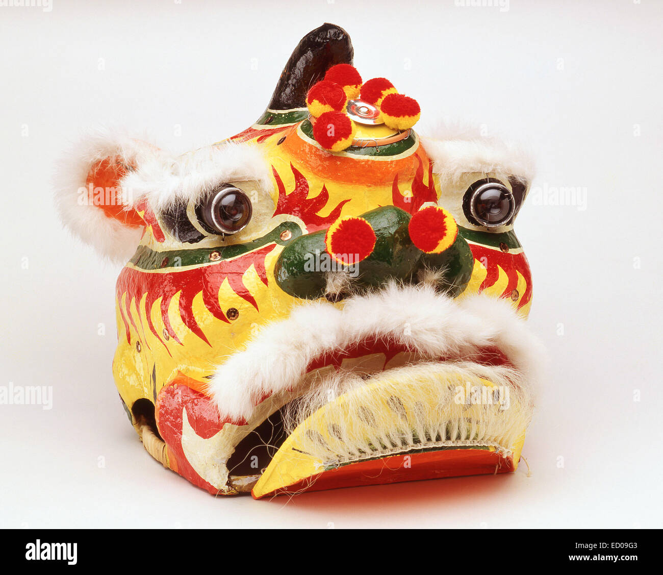 Lion dancer's Chinese New Year Lion Mask, Hong Kong, People's Republic of China Stock Photo