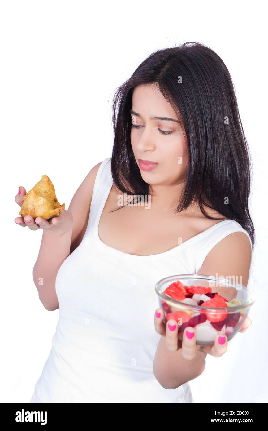 1 indian Beautiful lady  Dieting Stock Photo
