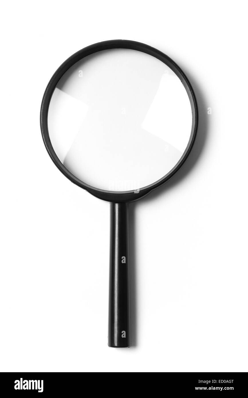 Image of a magnifying glass isolated on white background. Stock Photo