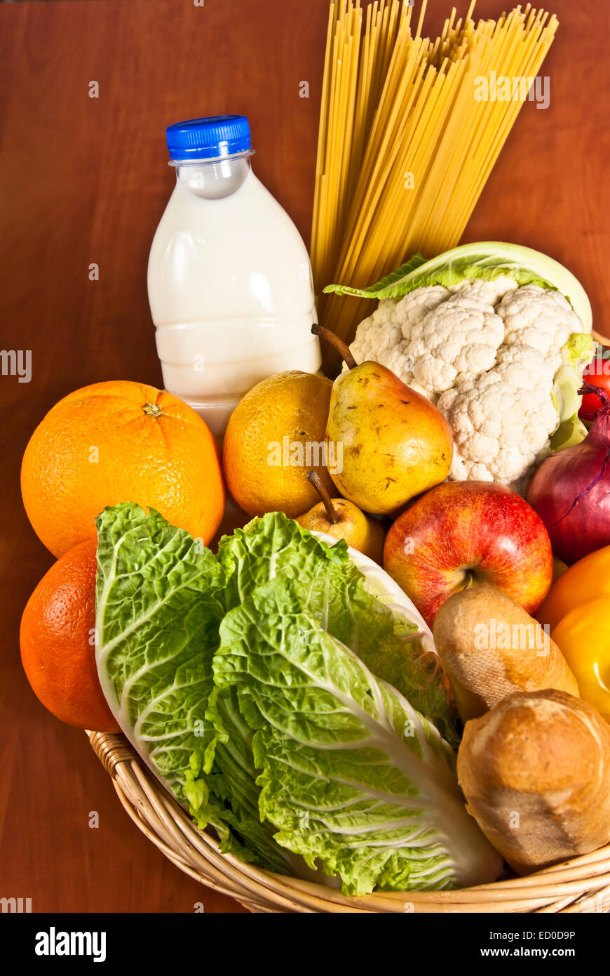 food in a basket Stock Photo