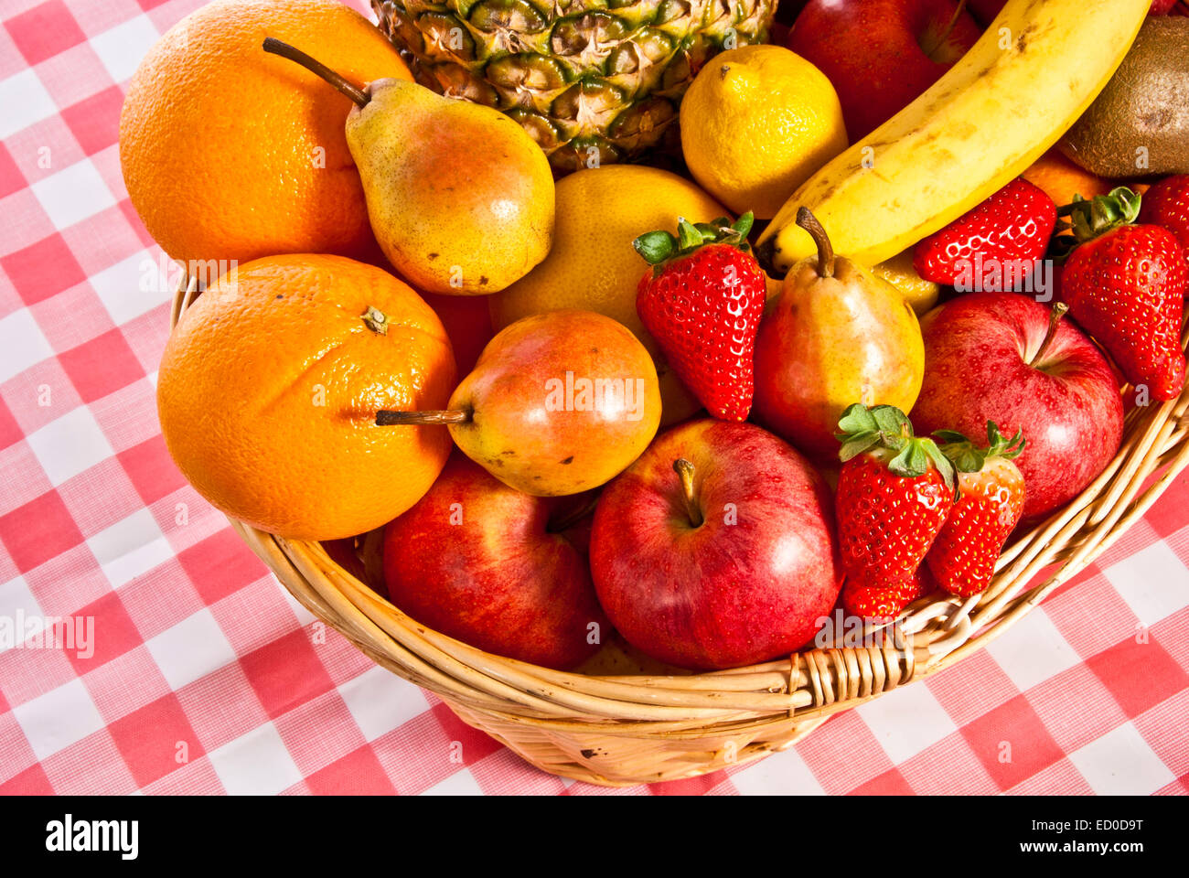 basket full of fresh fruit Stock Photo Alamy