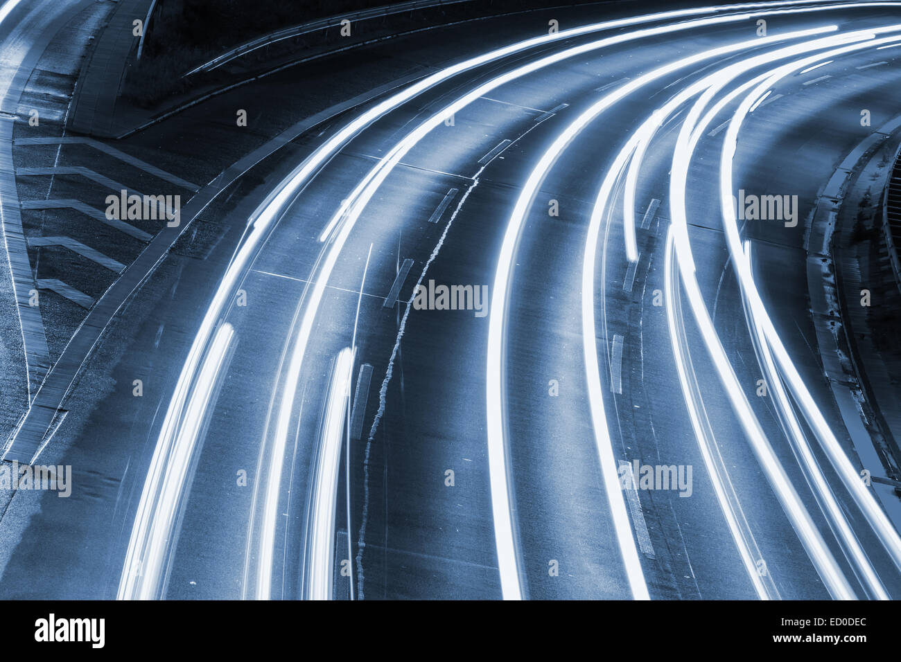 car lights on highway by night Stock Photo Alamy
