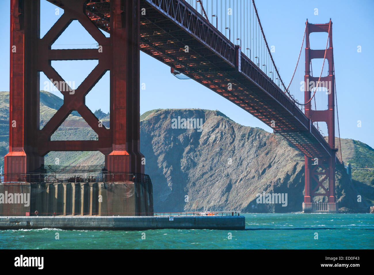 USA, California, San Francisco, Low angle view of Golden Gate Bridge Stock Photo