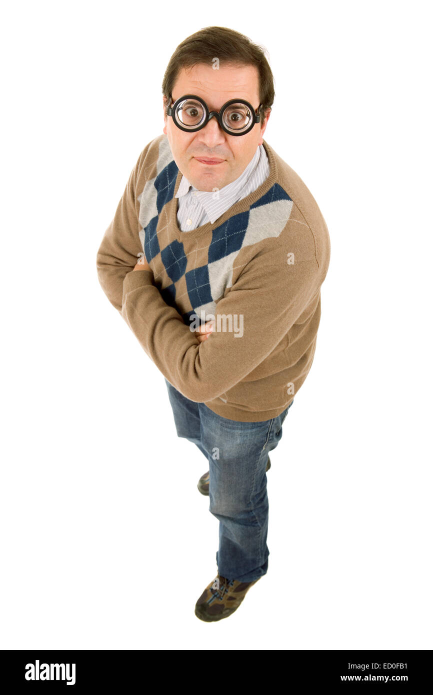 geek teacher full length, isolated Stock Photo