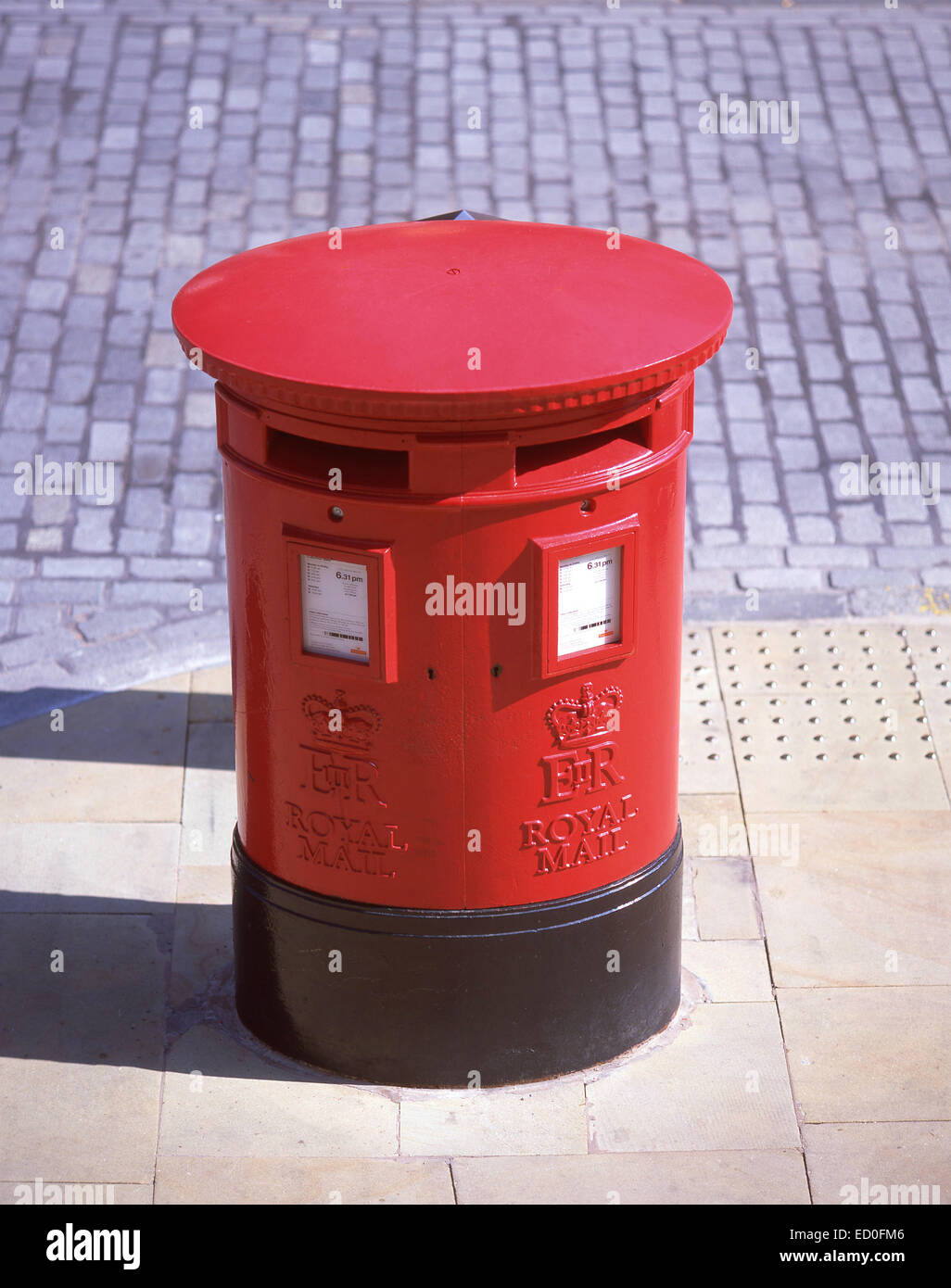 Royal Mail Type E pillar box, Eastgate Street, Chester, Cheshire, England, United Kingdom Stock Photo