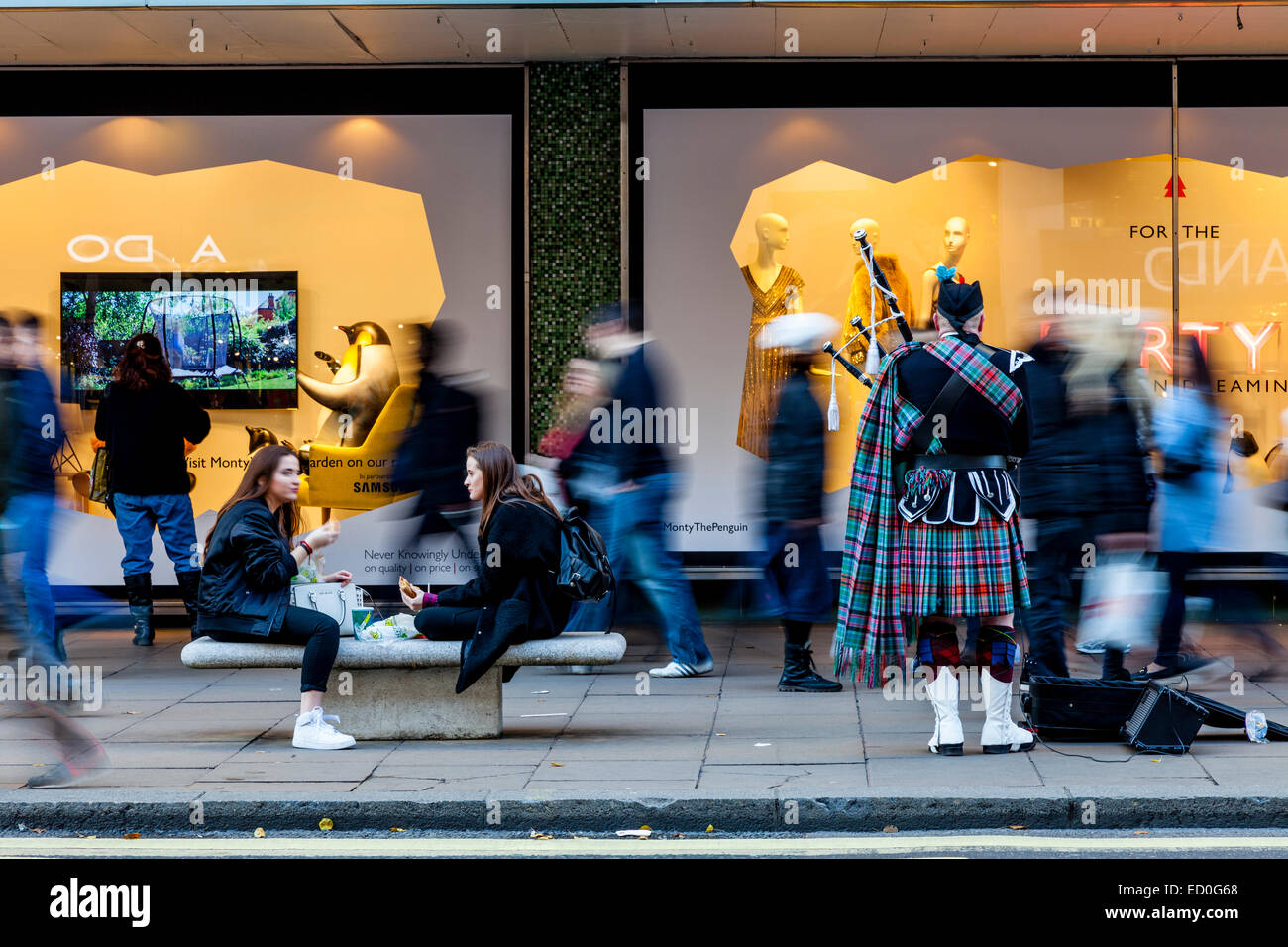 Oxford Street At Christmas Time, London, England Stock Photo