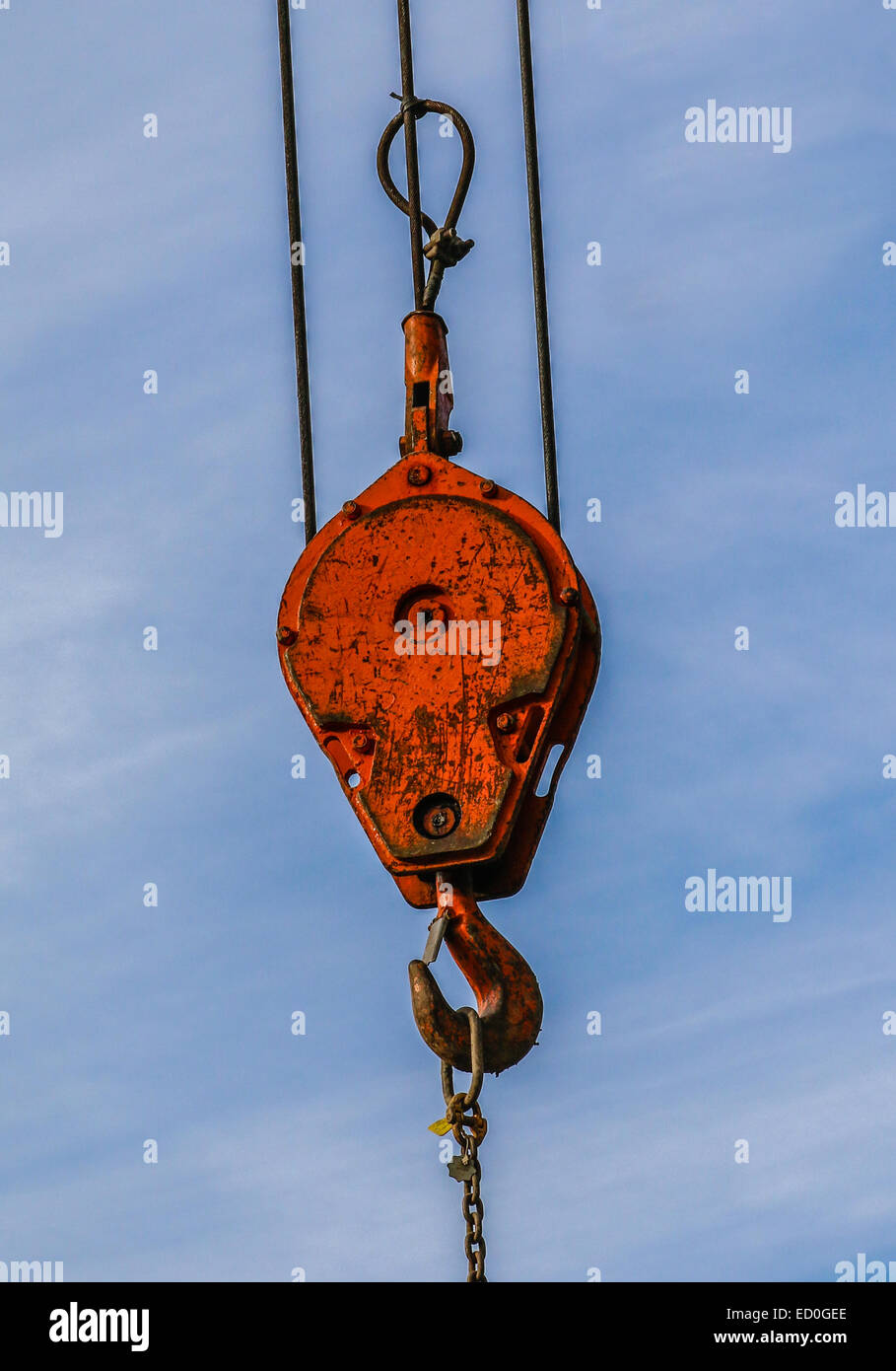 Crane Block and Hook Stock Photo - Alamy