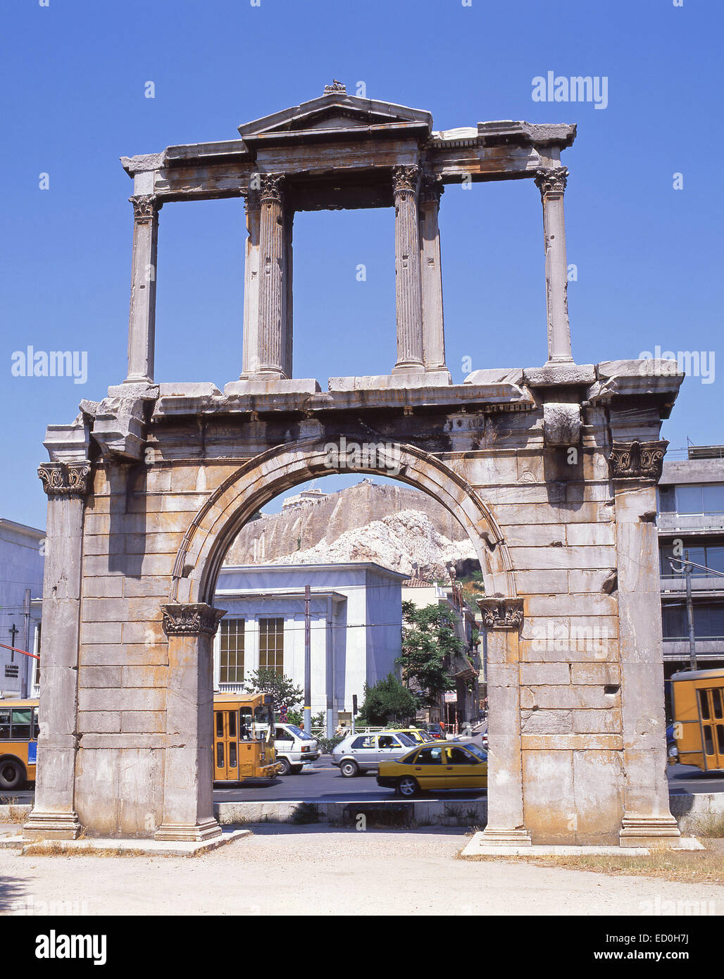 Hadrian's Arch, Plaka, Athens, Central Athens, Attica, Greece Stock Photo