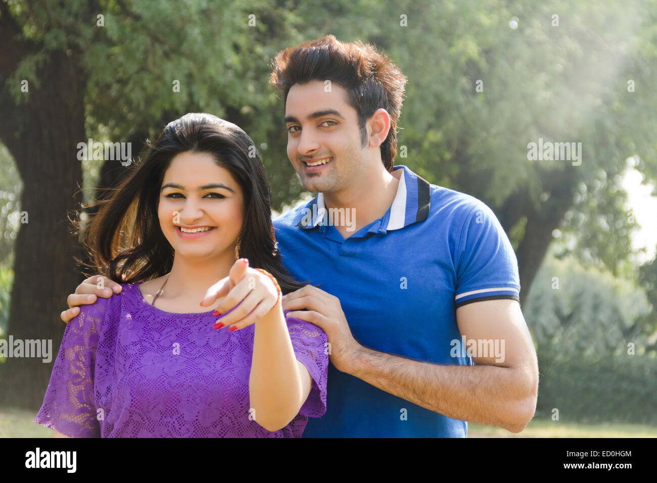 2 indian couple park enjoy Stock Photo - Alamy