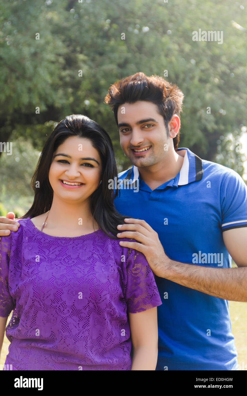 2 indian couple park enjoy Stock Photo - Alamy