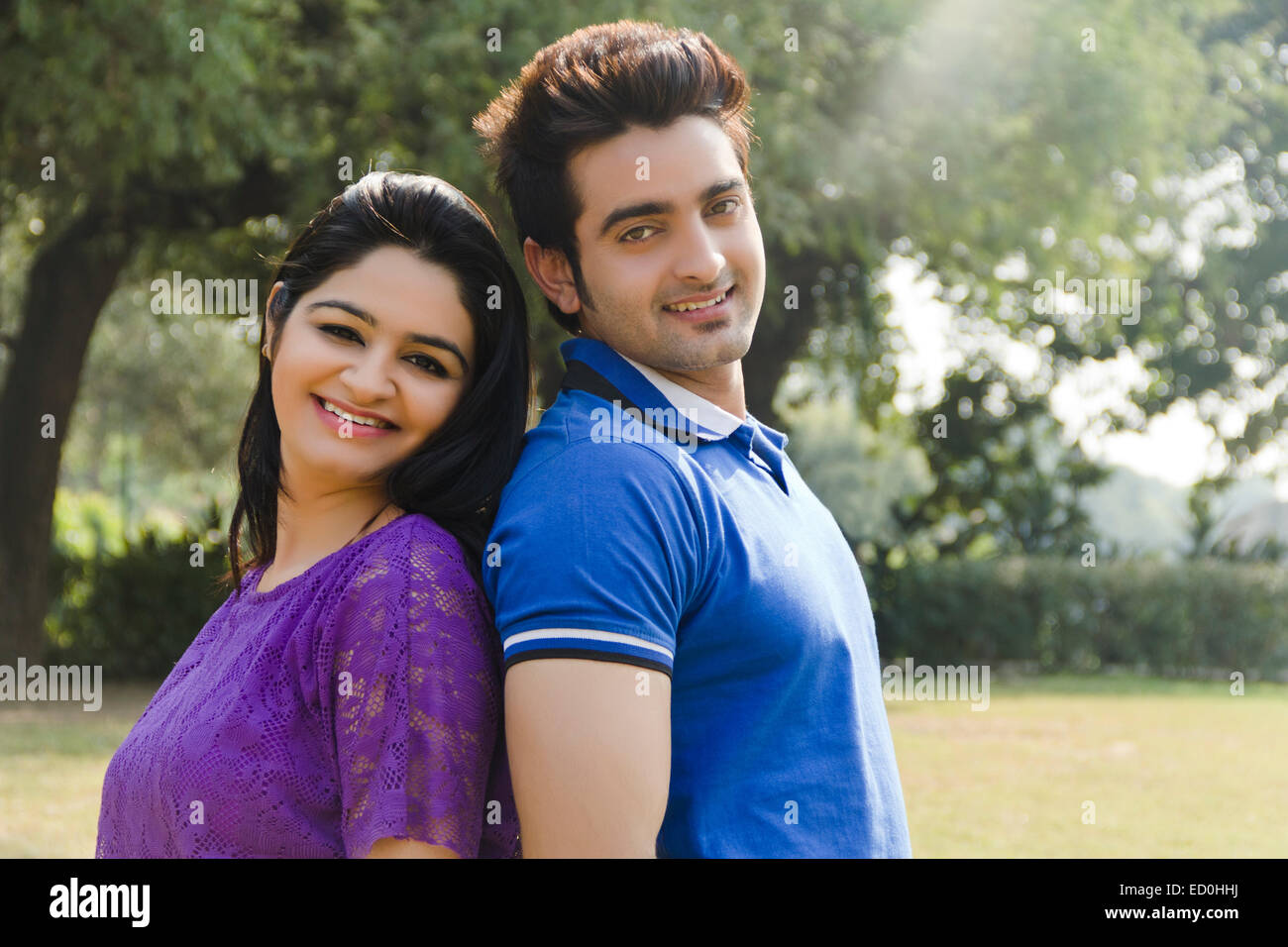 2 indian couple park enjoy Stock Photo - Alamy