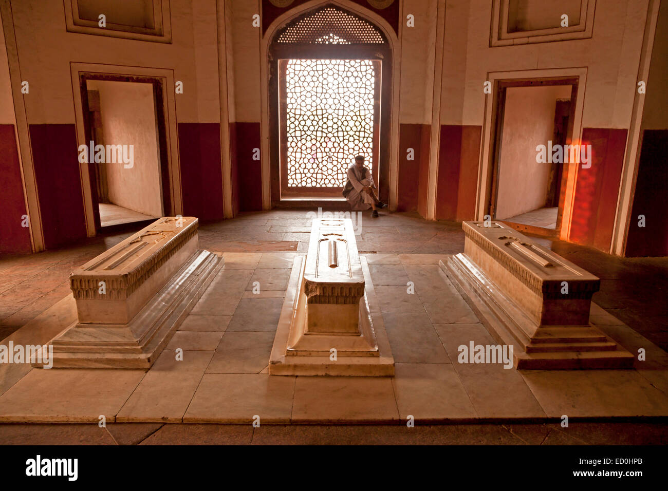 Gravestone inside Humayun's Tomb, UNESCO world heritage in Delhi, India