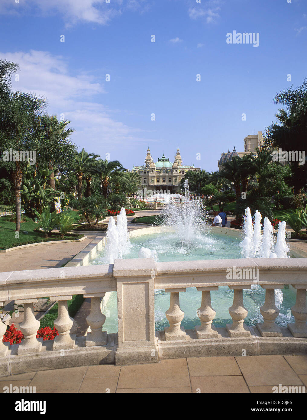 Monte Carlo Casino (Casino de Monte-Carlo) from Jardins de la Petite Afrique, Monte Carlo, Principality of Monaco Stock Photo