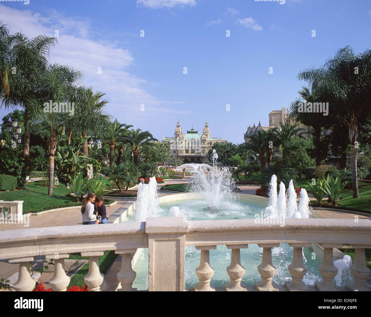 Monte Carlo Casino (Casino de Monte-Carlo) from Jardins de la Petite Afrique, Monte Carlo, Principality of Monaco Stock Photo