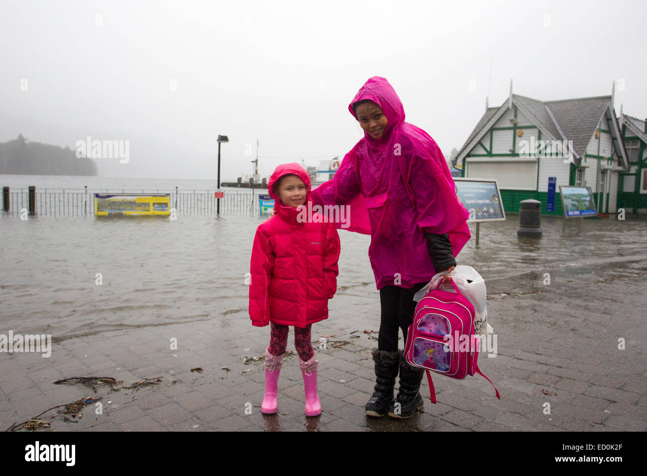 Bowness on Windermere Cumbria UK 23 December 2014. UK Weather Lake