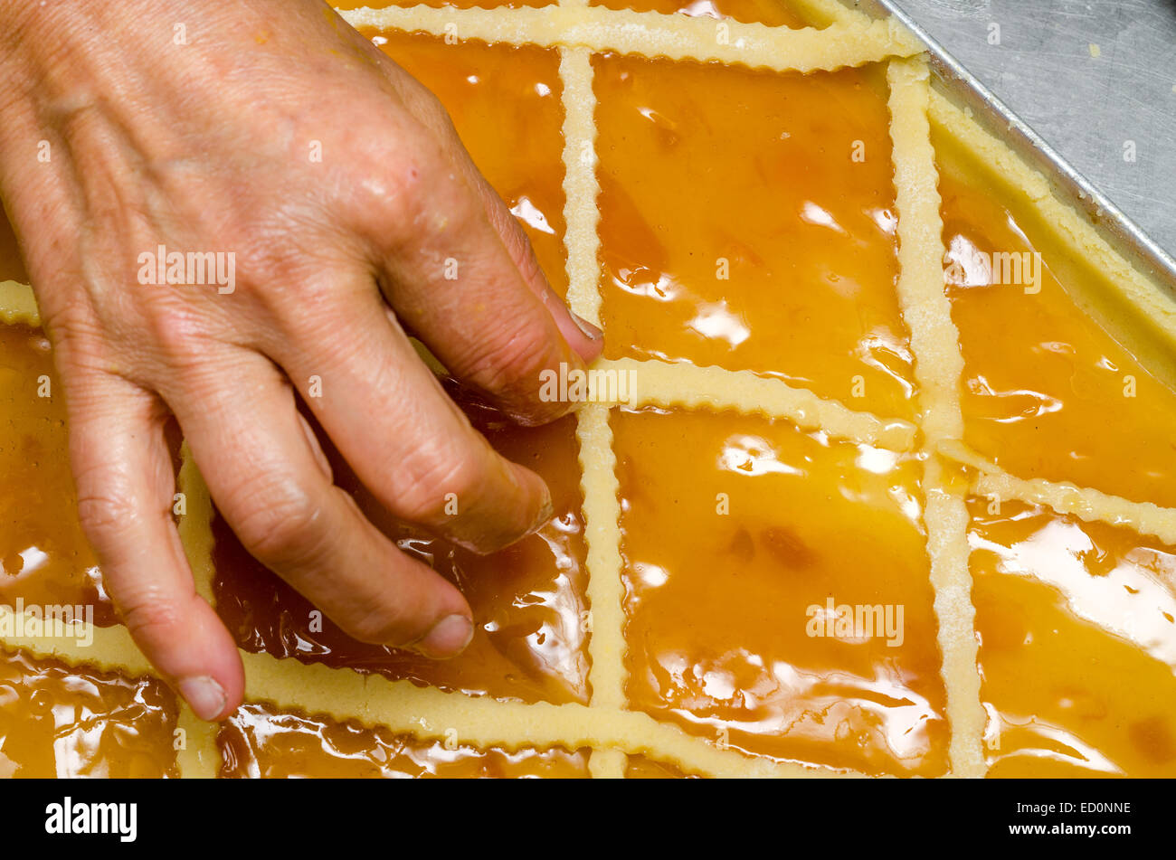 pie tart with fruit jam Stock Photo