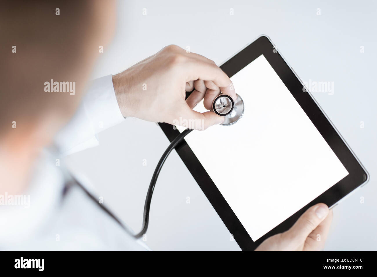 doctor with stethoscope and tablet pc Stock Photo - Alamy