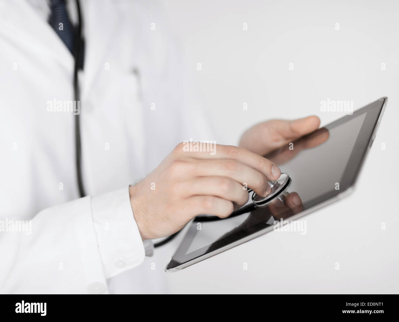 doctor with stethoscope and tablet pc Stock Photo - Alamy