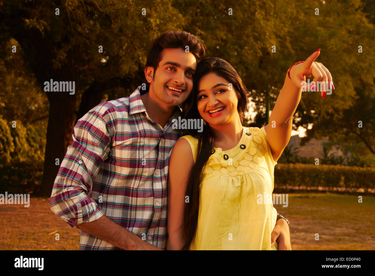 2 indian couple park Romance Stock Photo - Alamy