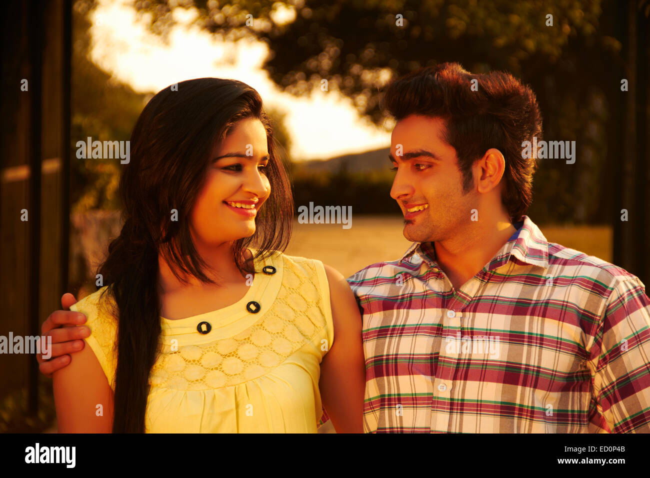 2 indian couple park enjoy Stock Photo - Alamy