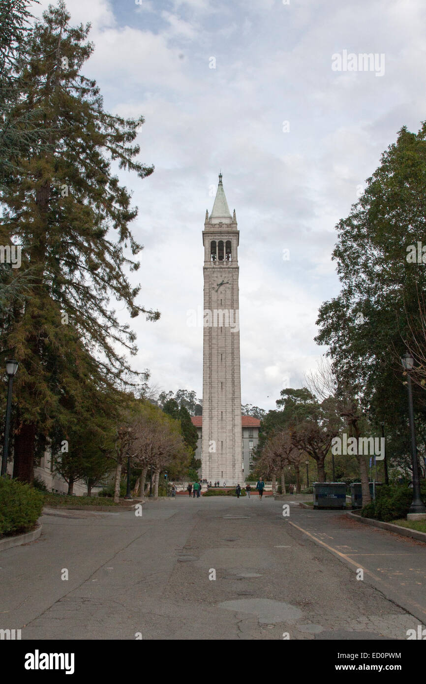Sather Tower on the UC Berkeley campus. Stock Photo