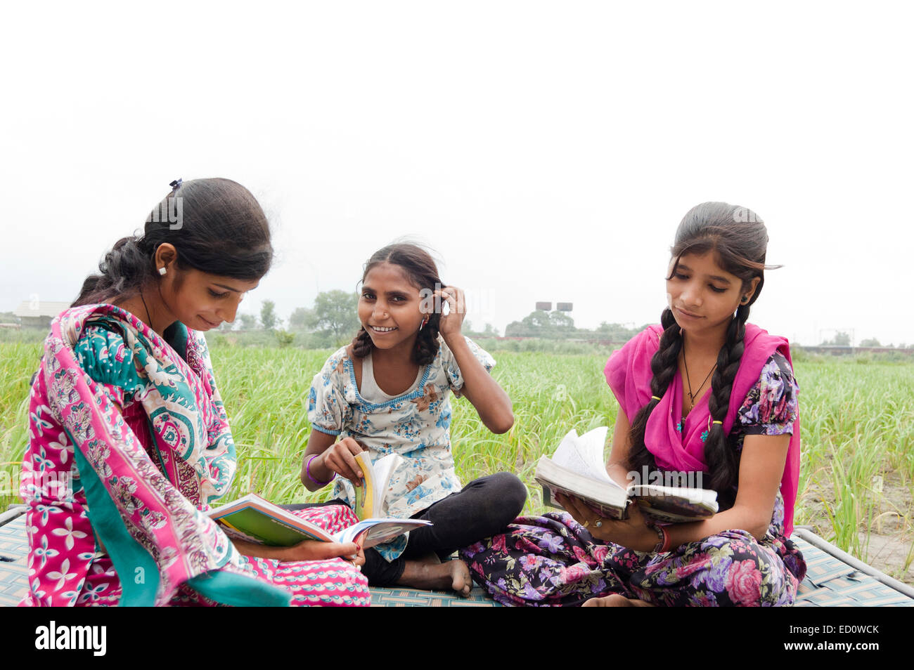 indian rural girls study Stock Photo Alamy