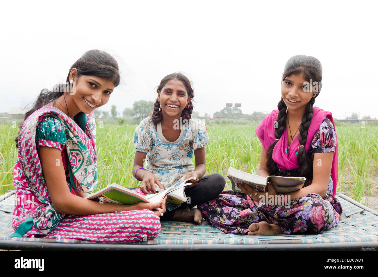 indian rural girls study Stock Photo Alamy