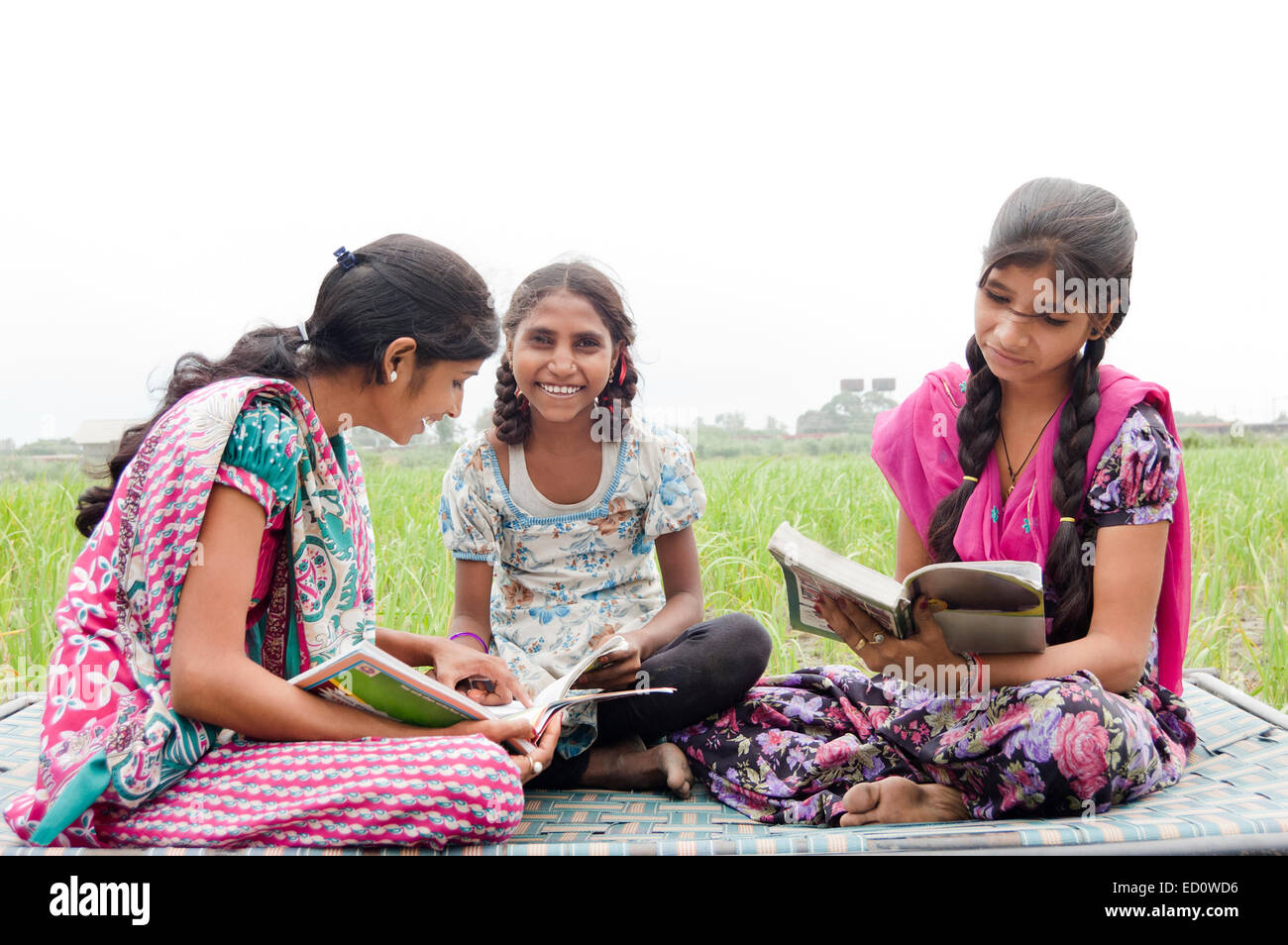indian rural girls study Stock Photo Alamy