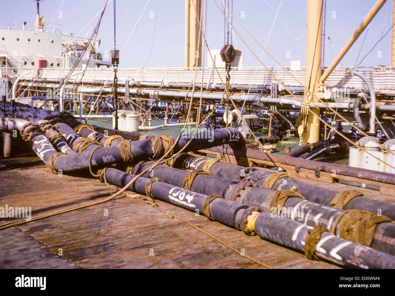Kuwait November 1966. Loading Oil Tanker, Kuwait Oil Company Wharf