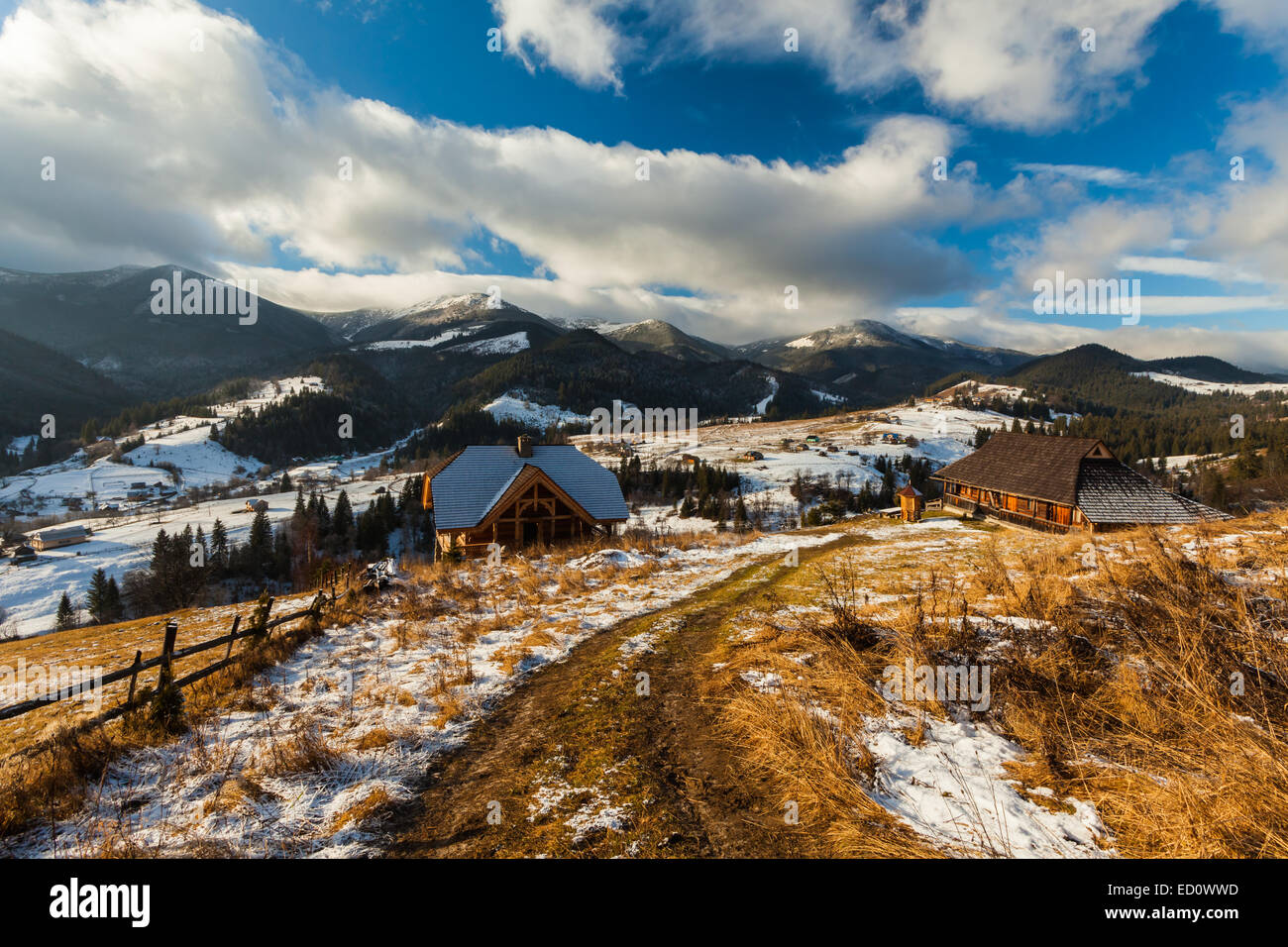 Beautiful winter landscape in the mountains. Ukraine Stock Photo - Alamy