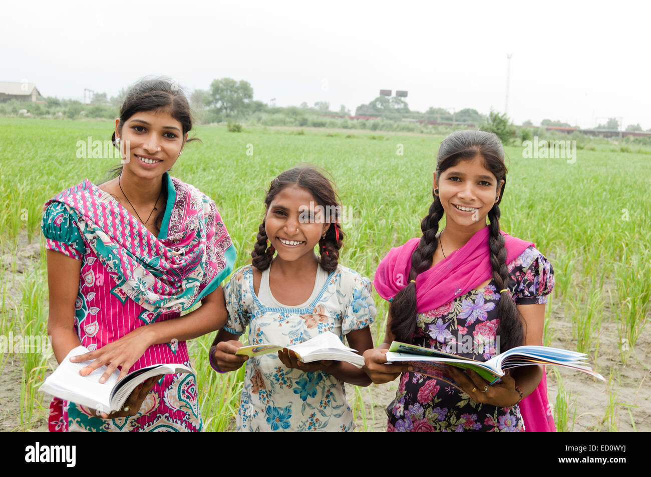indian rural girls study Stock Photo Alamy