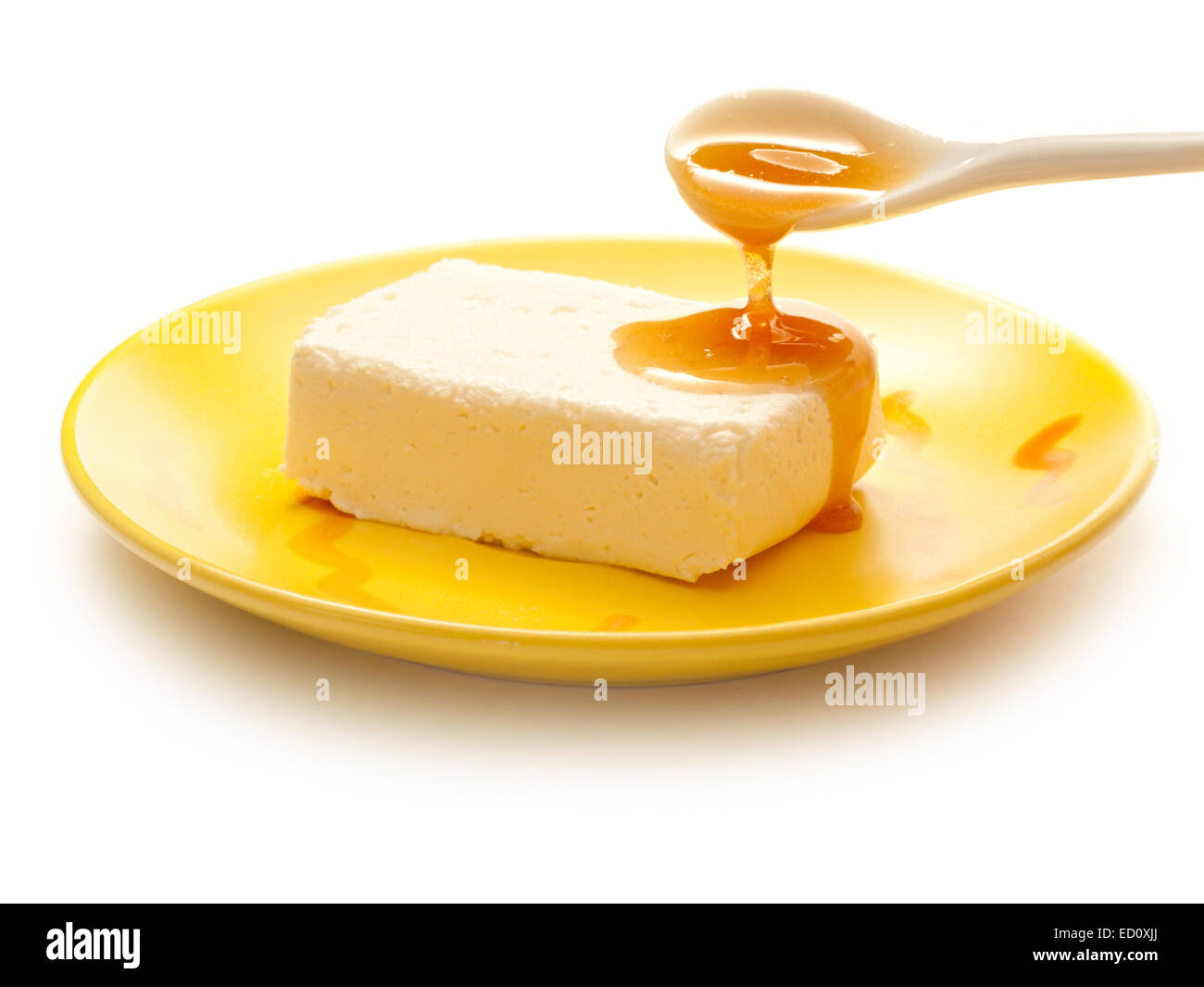 Cottage cheese with honey Stock Photo Alamy
