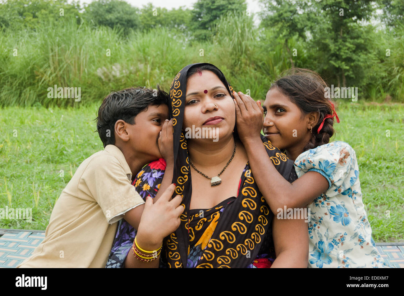 indian rural mother and child fun Stock Photo - Alamy