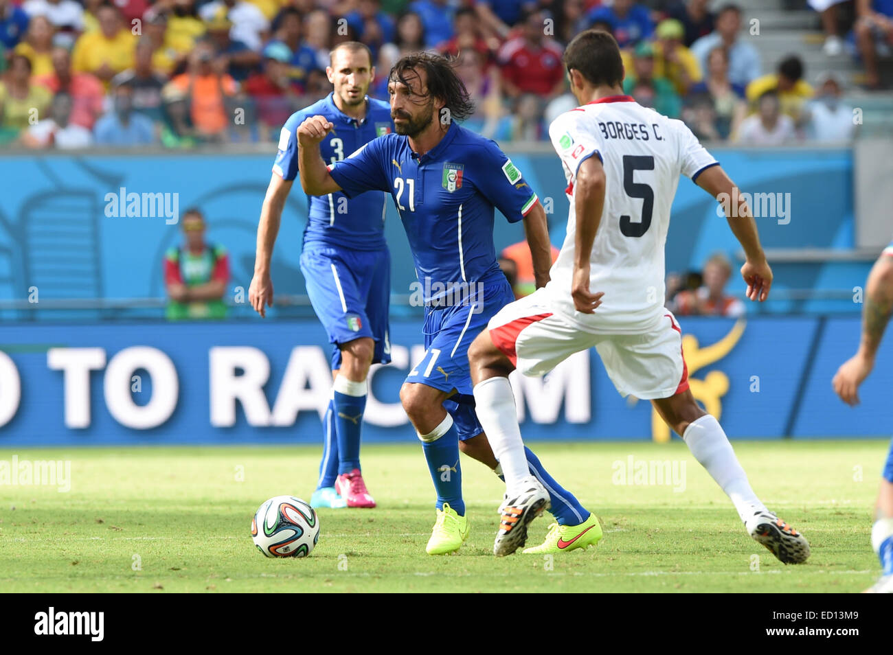 2014 FIFA World Cup - Group D match, Costa Rica (1) v (0) Italy, held at Arena Pernambuco  Where: Recife, Brazil When: 20 Jun 2014 Stock Photo
