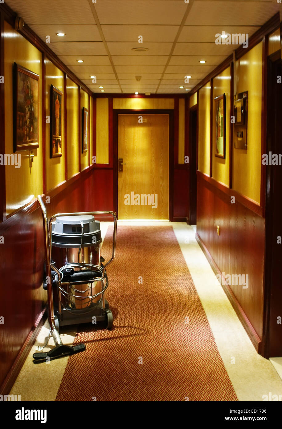 vacuum cleaner stands in the corridor of the Hotel Stock Photo Alamy