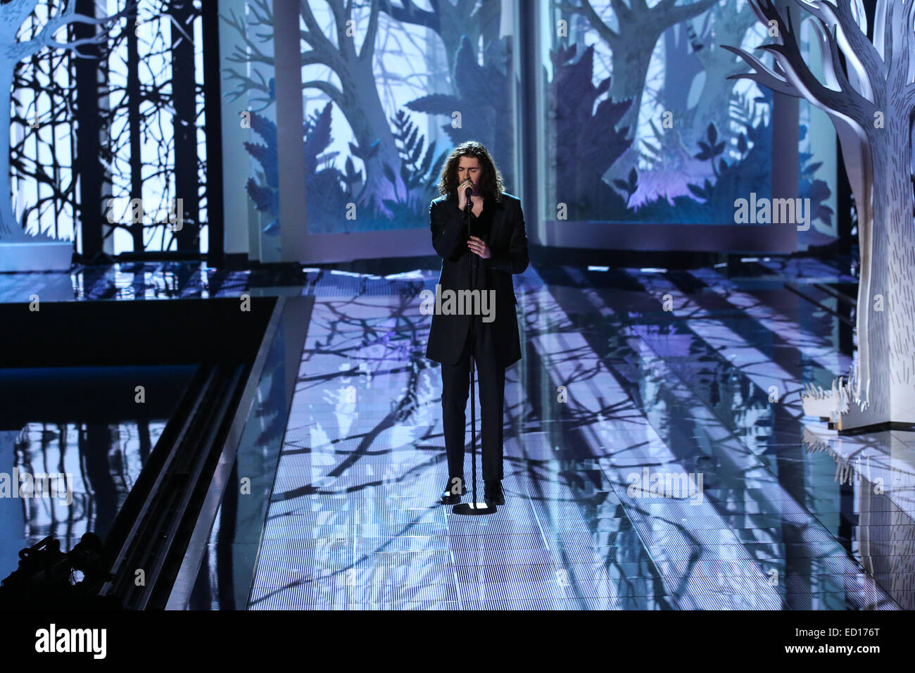 Singer Hozier performs during the 2014 Victoria's Secret Fashion Show ...