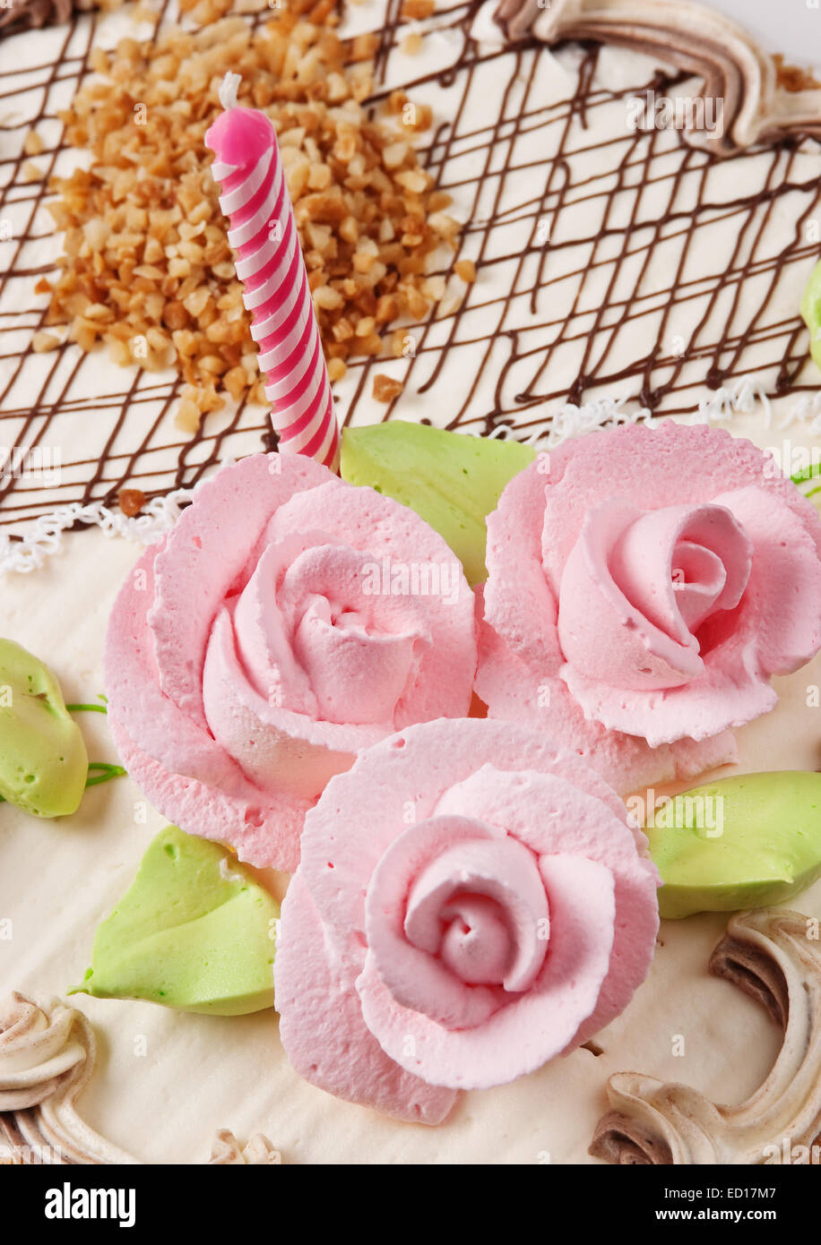 birthday cake with candles isolated on white background Stock Photo - Alamy
