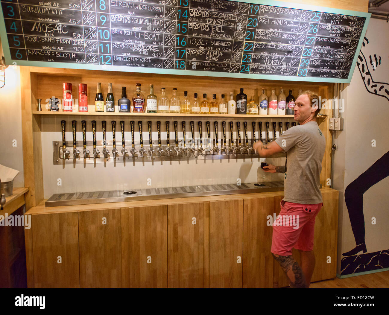 Mikkeller craft beer bar, Bangkok, Thailand Stock Photo