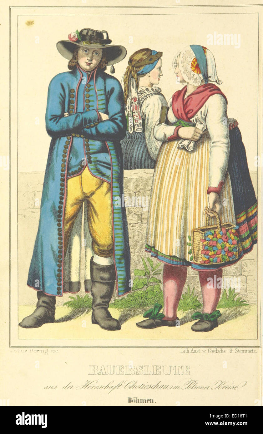 Page006 Bauersleute aus der Herrschaft Chotieschau im Pilsener Kreise Böhmen Stock Photo