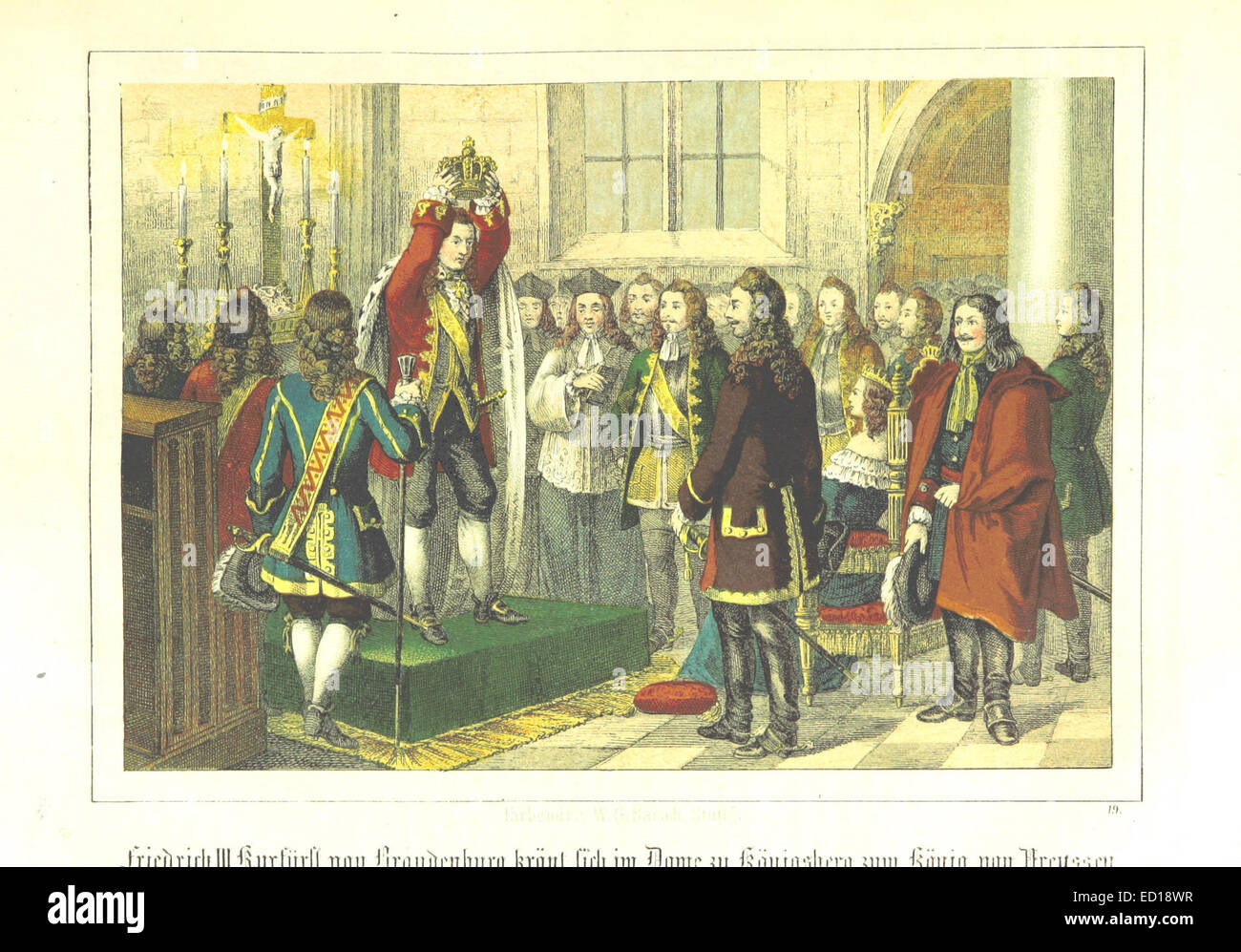 Page317 Friedrich III. Kurfürst von Brandenburg krönt sich im Dome zu Königsberg zum König von Preussen Stock Photo