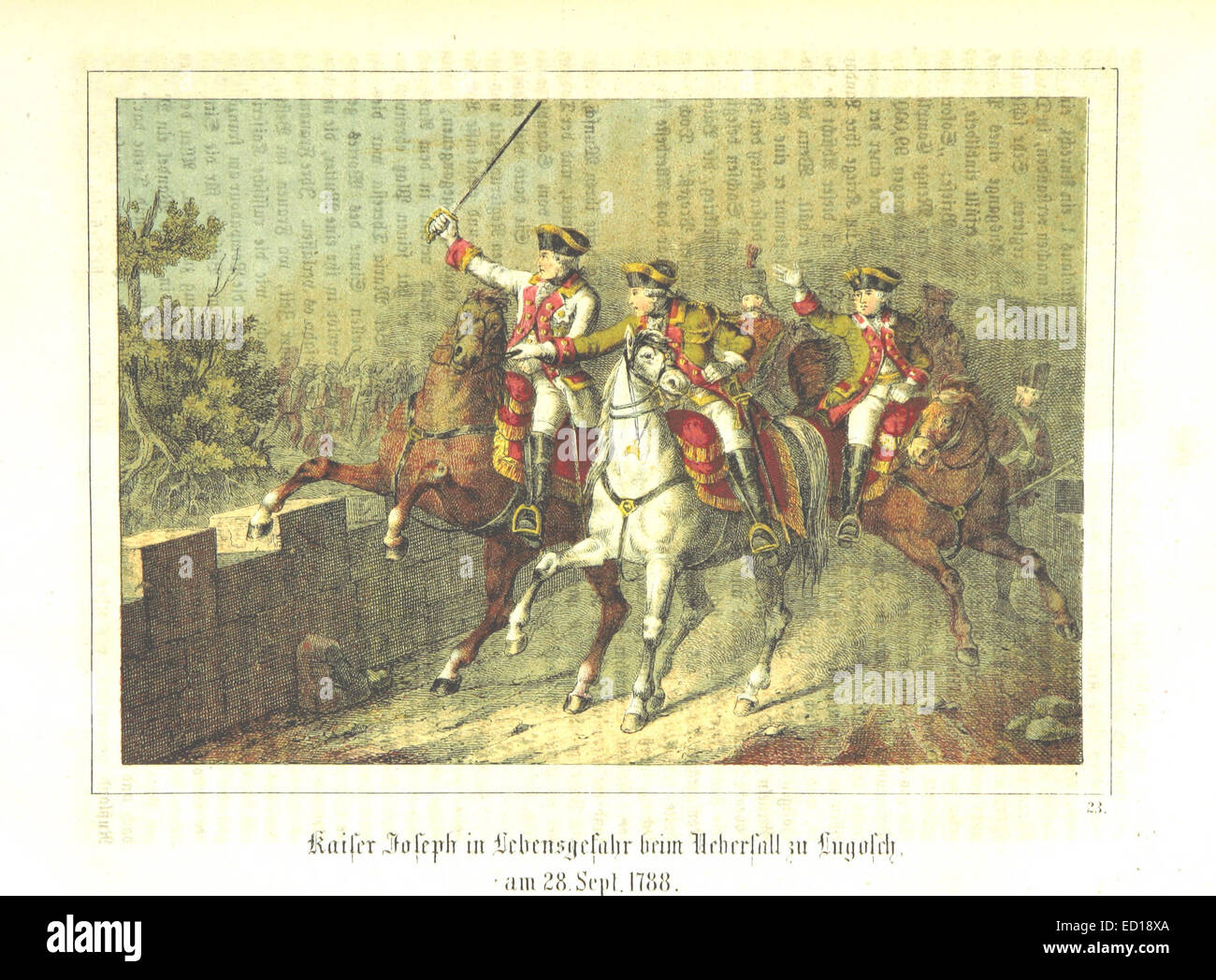 Page399 Kaiser Joseph in Lebensgefahr beim Ueberfall in Lugosch am 28. September 1788 Stock Photo