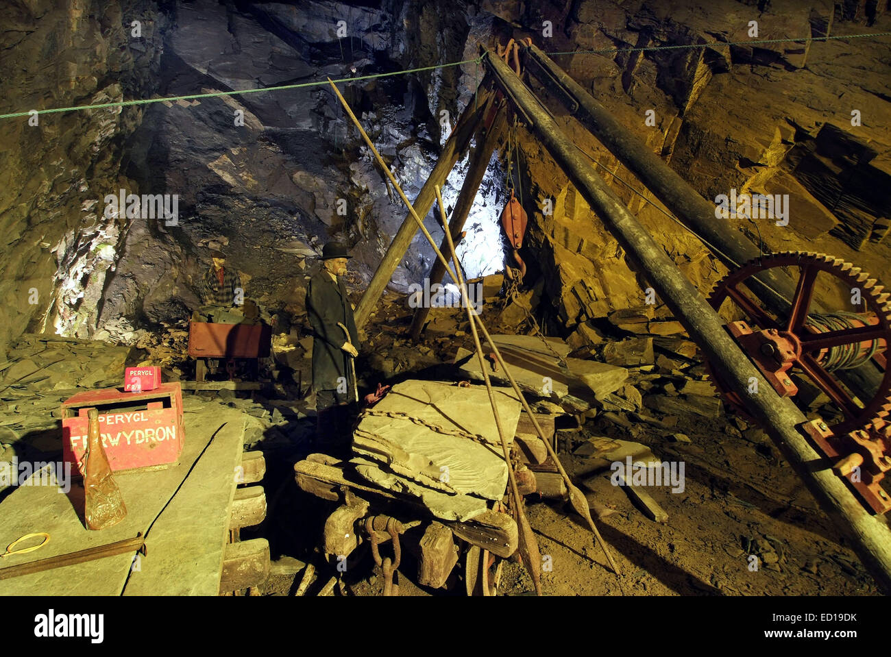 LLechwedd Slate Caverns, Bleanau Ffestiniog, Wales, UK Stock Photo