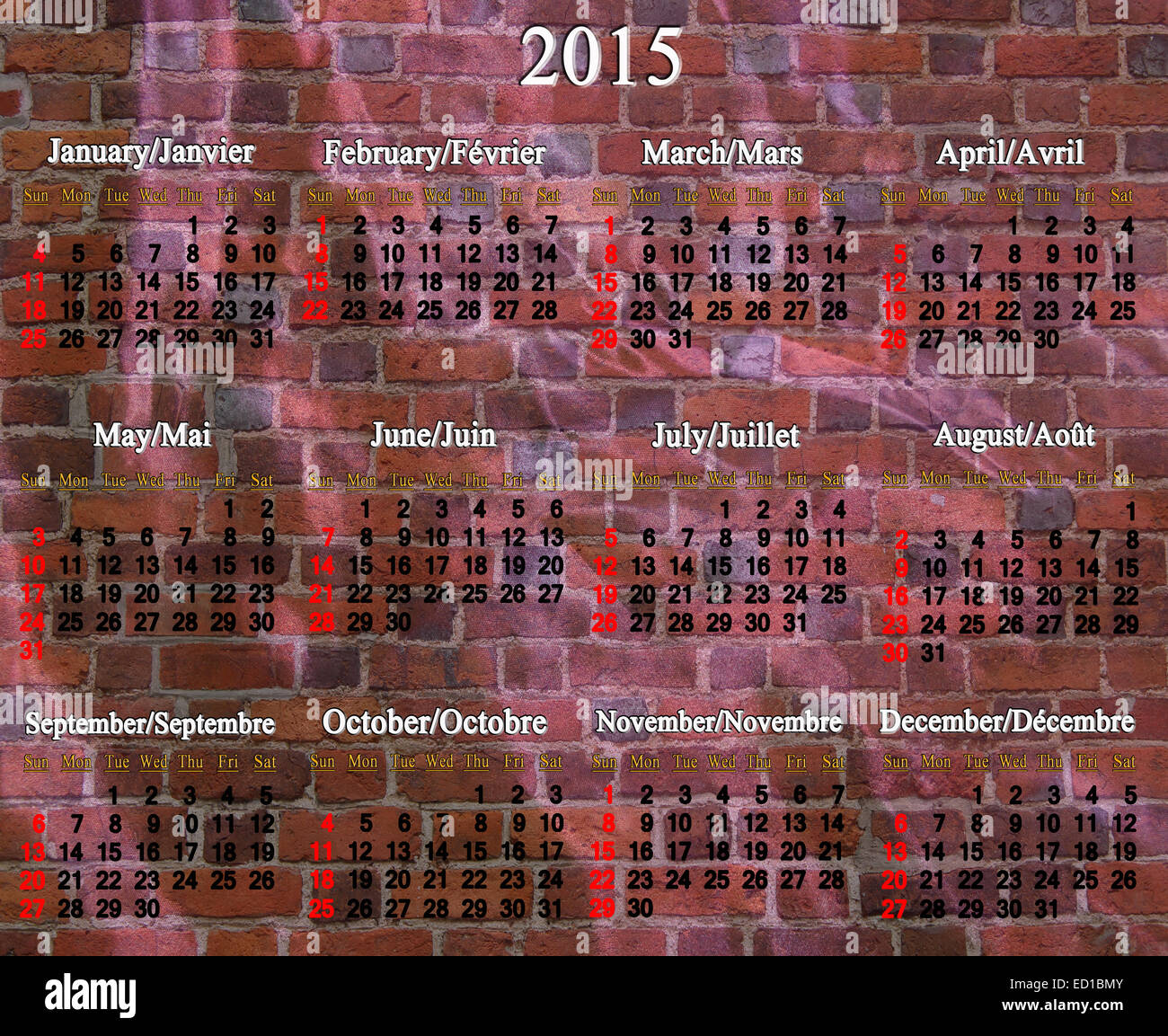Calendar french hi-res stock photography and images - Alamy