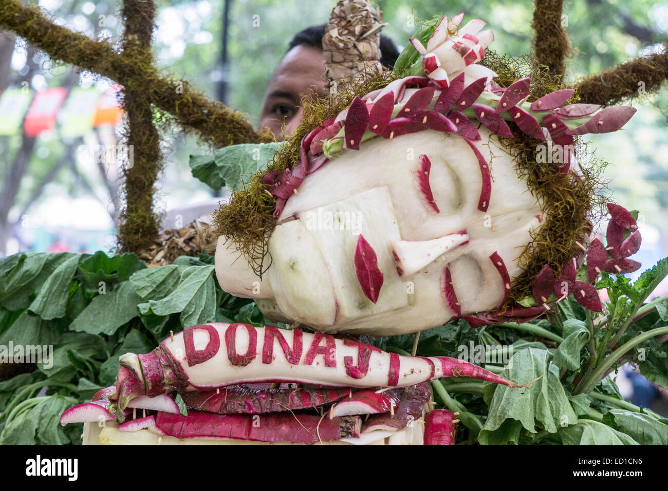 Oaxaca Mexico, December 23, 2014 Noche de Rabanos, folk art radish