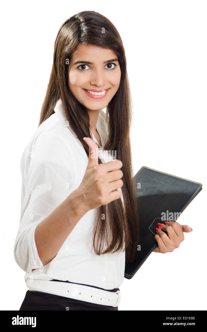 1 indian Business Woman Showing Thumbs Up Stock Photo - Alamy