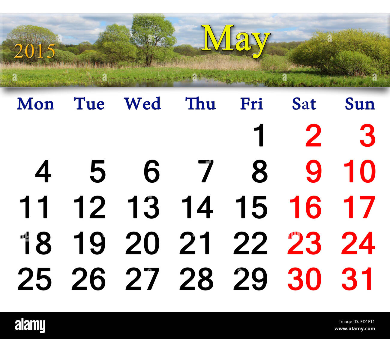 Calendar month 2015 hi-res stock photography and images - Alamy
